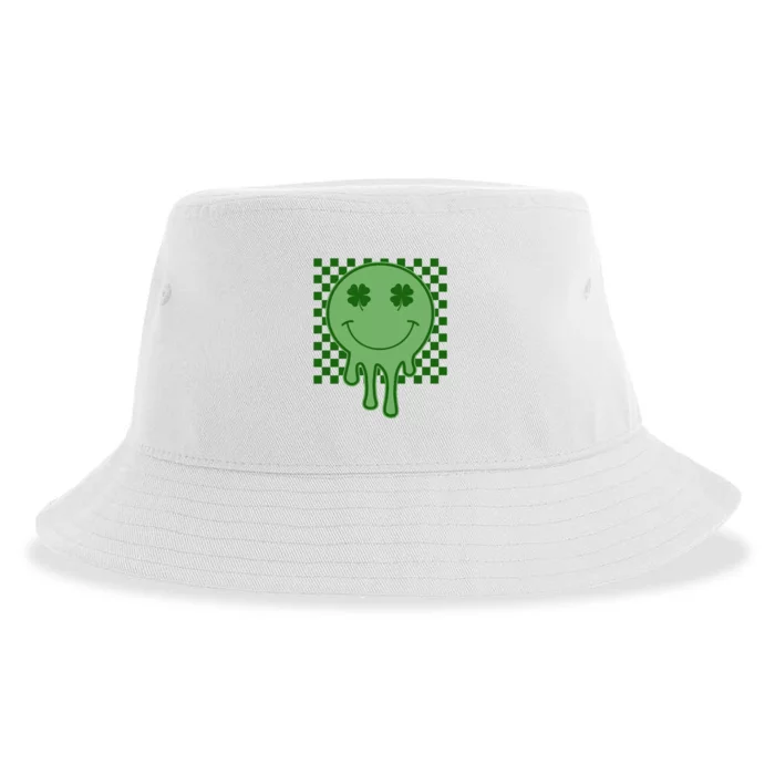 Retro Groovy St Patricks Smiley Sustainable Bucket Hat