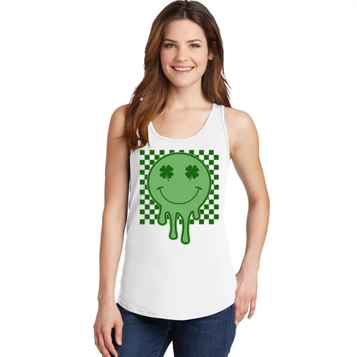 Retro Groovy St Patricks Smiley Ladies Essential Tank