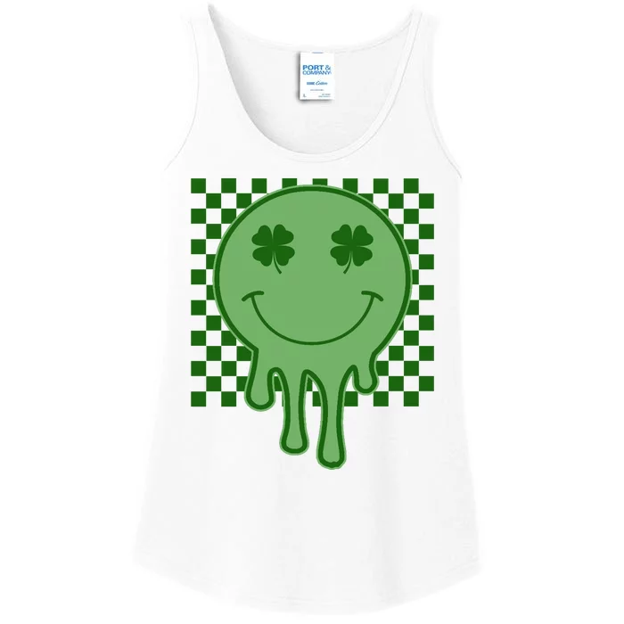 Retro Groovy St Patricks Smiley Ladies Essential Tank