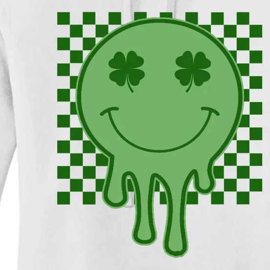 Retro Groovy St Patricks Smiley Women's Pullover Hoodie