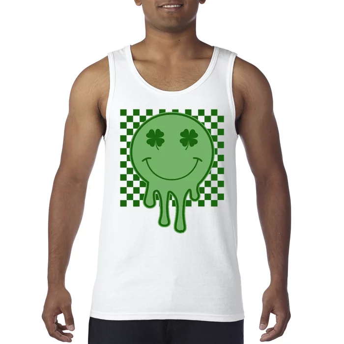 Retro Groovy St Patricks Smiley Tank Top