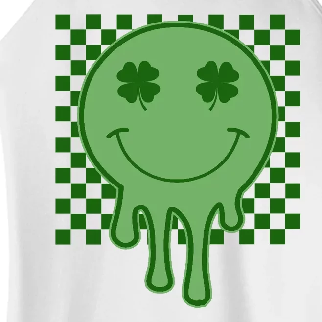 Retro Groovy St Patricks Smiley Women’s Perfect Tri Rocker Tank