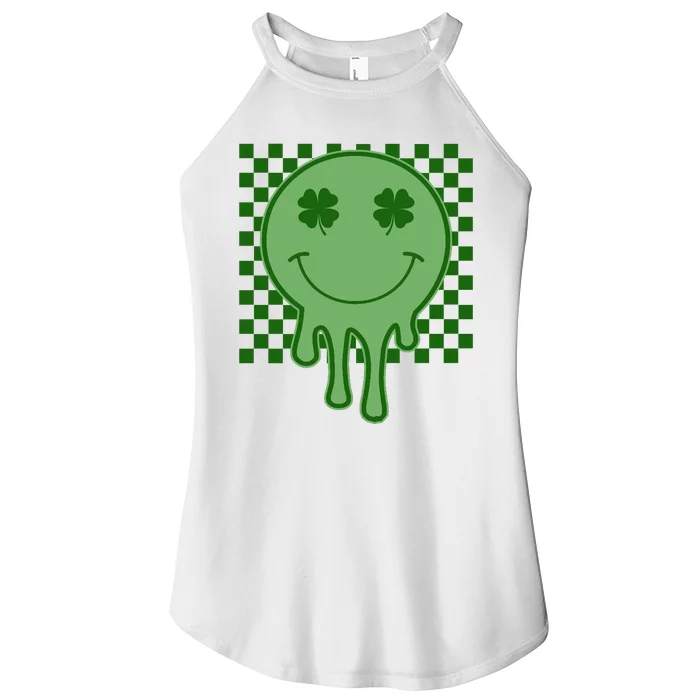 Retro Groovy St Patricks Smiley Women’s Perfect Tri Rocker Tank