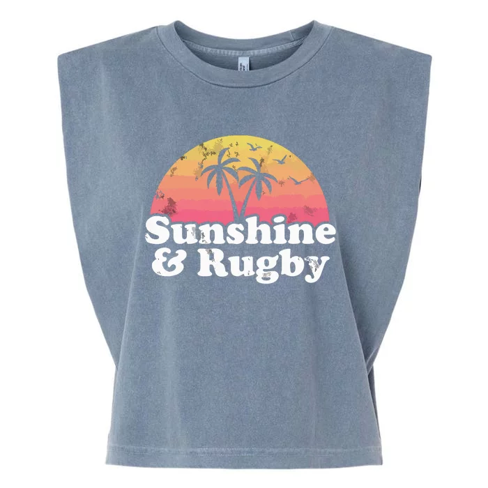 Rugby Gift Sunshine And Rugby Garment-Dyed Women's Muscle Tee