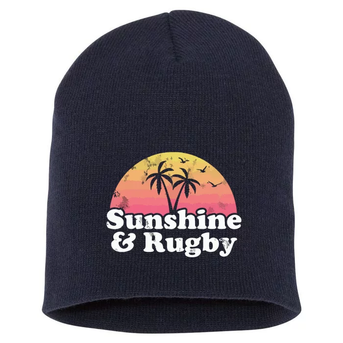 Rugby Gift Sunshine And Rugby Short Acrylic Beanie