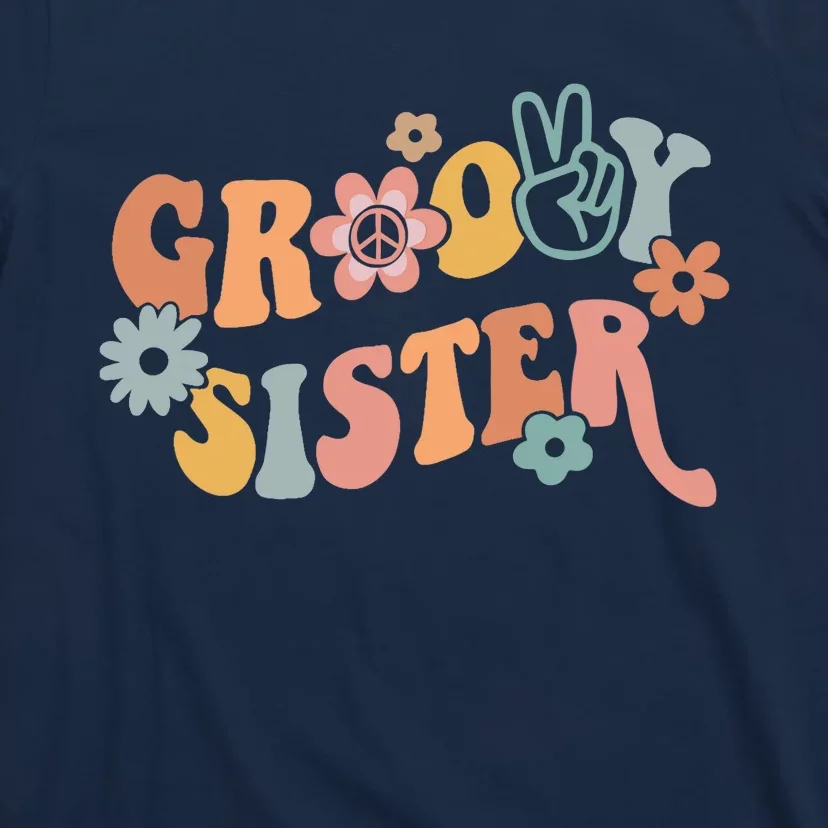 Retro Groovy Sister Matching Family 1st Birthday Party T-Shirt