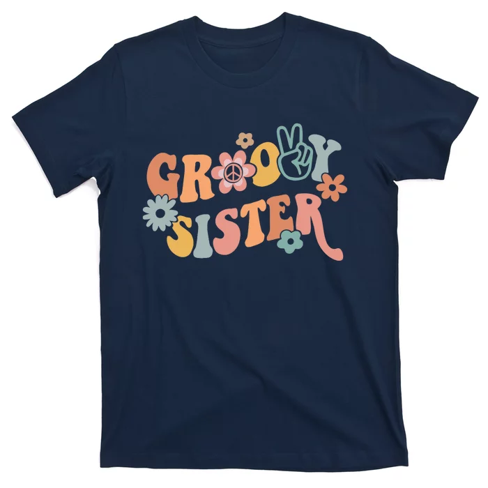 Retro Groovy Sister Matching Family 1st Birthday Party T-Shirt