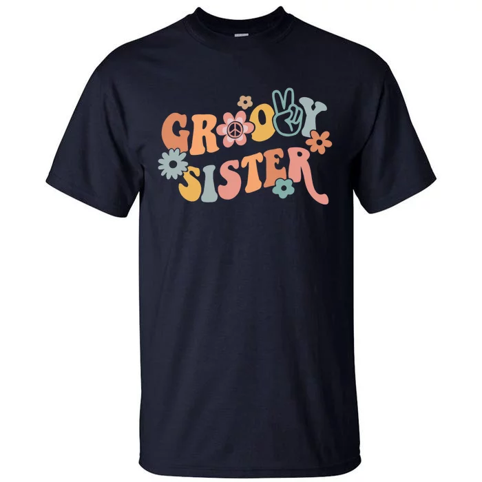 Retro Groovy Sister Matching Family 1st Birthday Party Tall T-Shirt