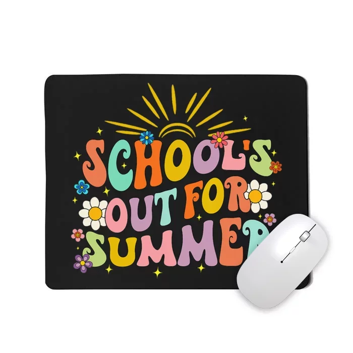 Retro Groovy School's Out For Summer Graduation Teacher Mousepad