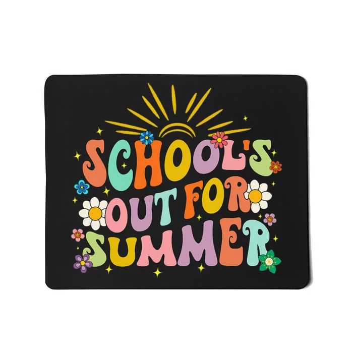 Retro Groovy School's Out For Summer Graduation Teacher Mousepad