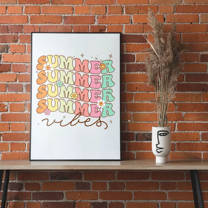 Retro Groovy Summer Vibes For Wo Summer Vacation Poster