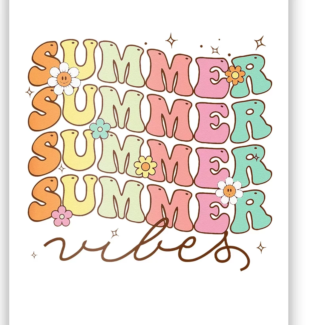 Retro Groovy Summer Vibes For Wo Summer Vacation Poster