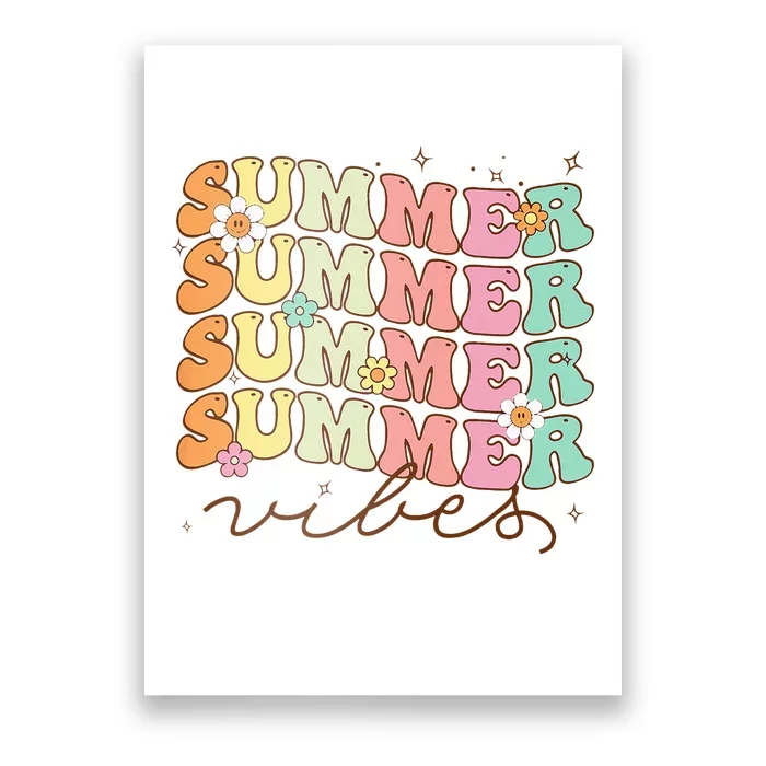 Retro Groovy Summer Vibes For Wo Summer Vacation Poster