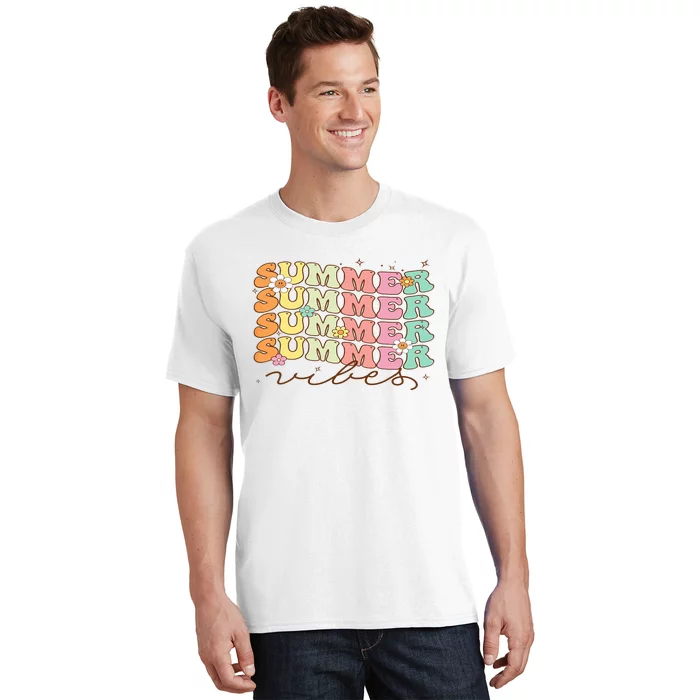 Retro Groovy Summer Vibes For  Summer Vacation T-Shirt