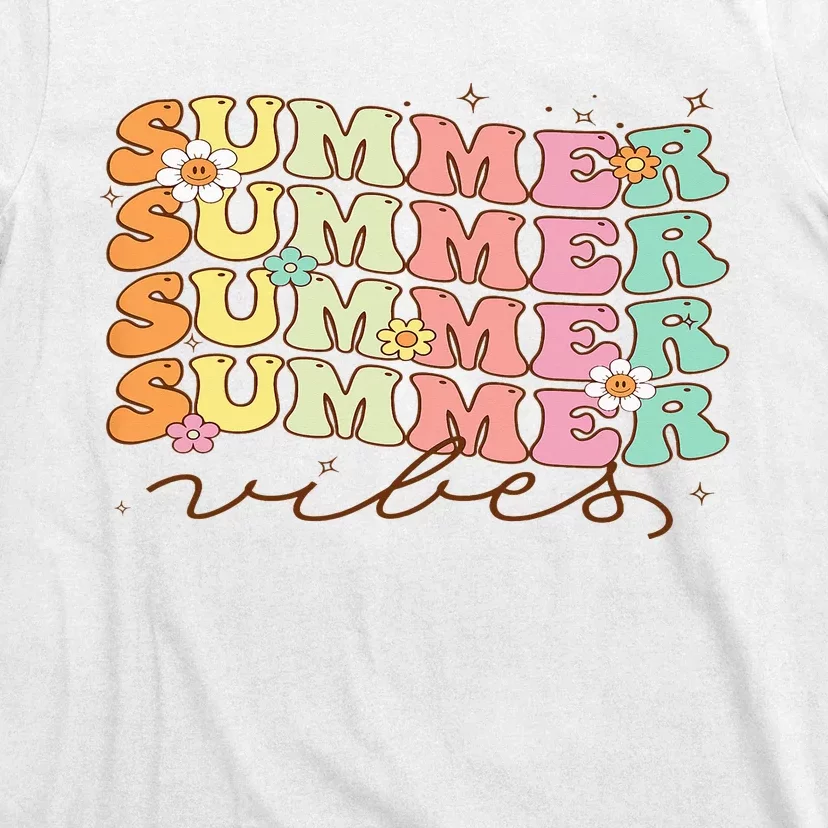 Retro Groovy Summer Vibes For  Summer Vacation T-Shirt