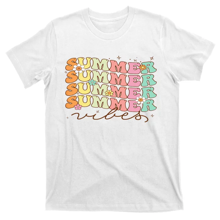 Retro Groovy Summer Vibes For  Summer Vacation T-Shirt