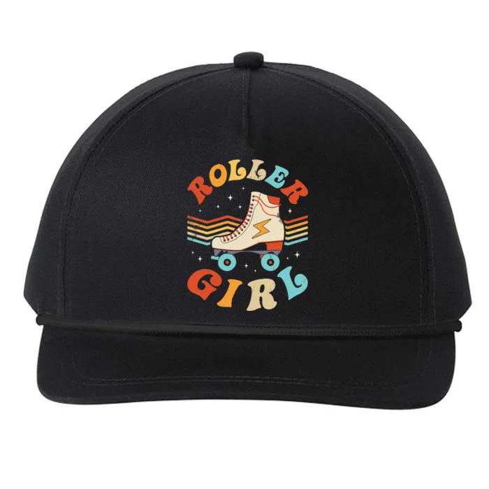 Roller Girl Skater Skating Retro Vintage 70s 80s Skates Snapback Five-Panel Rope Hat