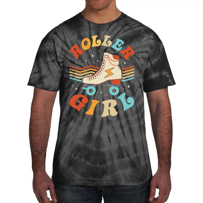 Roller Girl Skater Skating Retro Vintage 70s 80s Skates Tie-Dye T-Shirt