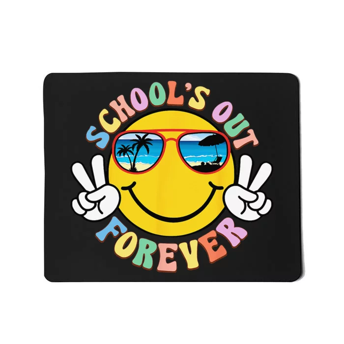 Retro Groovy School's Out Forever Retired Teacher Retirement Mousepad