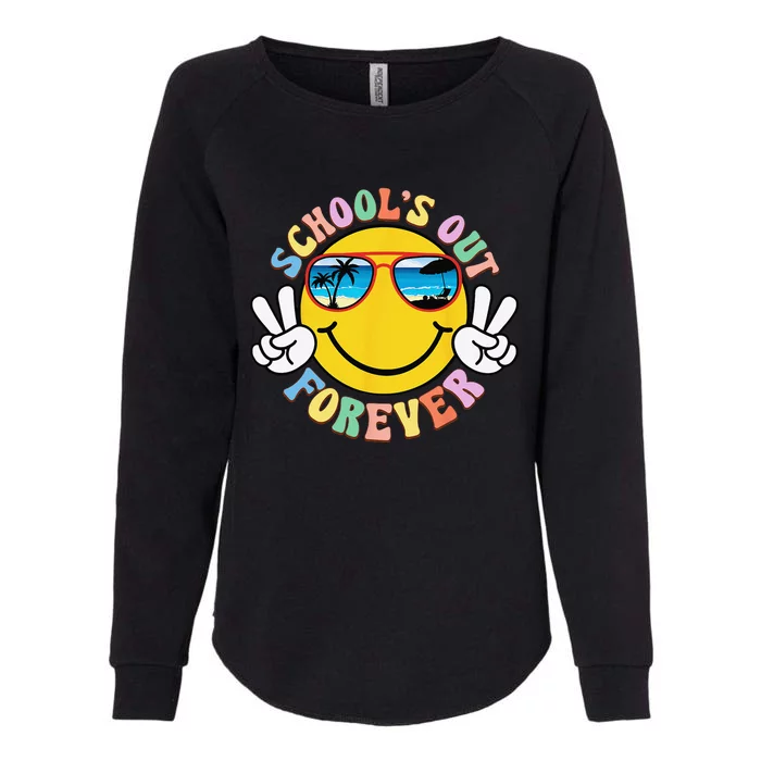 Retro Groovy School's Out Forever Retired Teacher Retirement Womens California Wash Sweatshirt