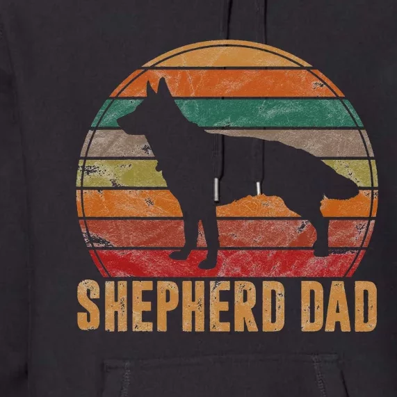 Retro German Shepherd Dad Gift Dog Owner Pet Shepard Father Premium Hoodie