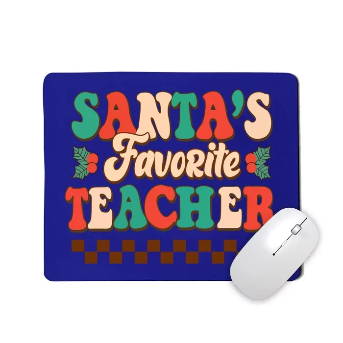 Retro Groovy SantaS Favorite Teacher Christmas Gift Mousepad