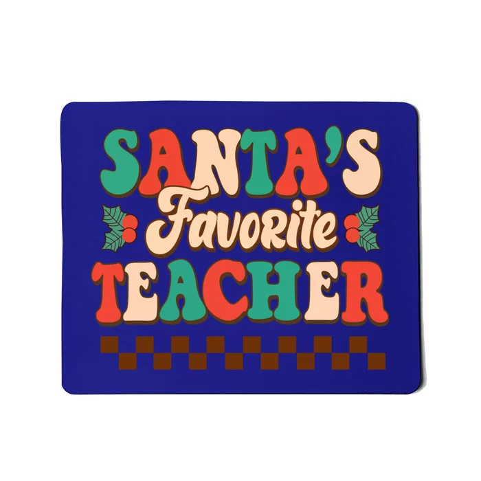 Retro Groovy SantaS Favorite Teacher Christmas Gift Mousepad