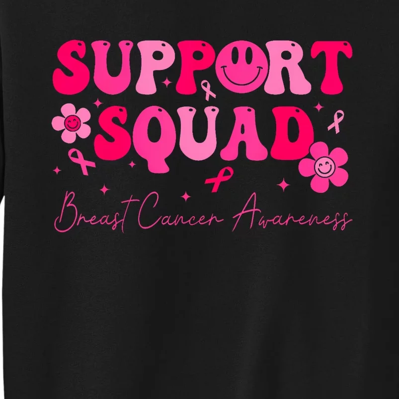 Retro Groovy Support Squad Breast Cancer Awareness Sweatshirt