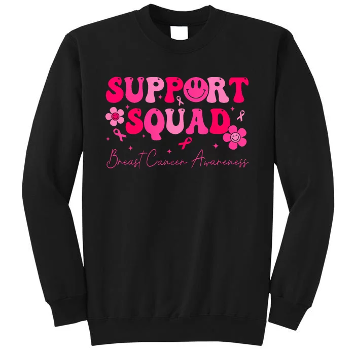 Retro Groovy Support Squad Breast Cancer Awareness Sweatshirt