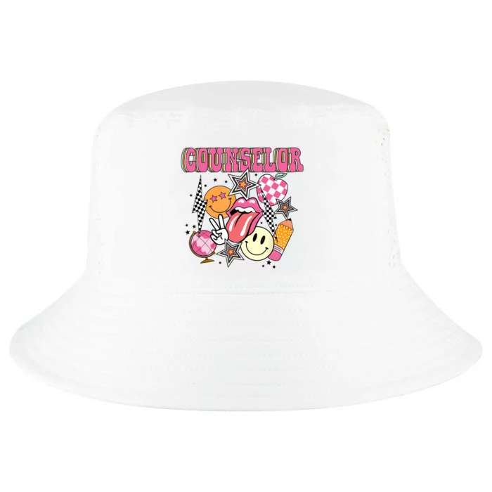 Retro Groovy School Counselor Appreciation Back To School Cool Comfort Performance Bucket Hat