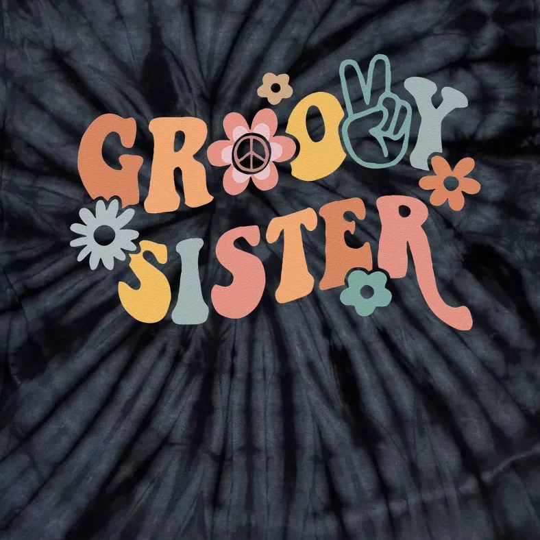 Retro Groovy Sister Matching Family 1st Birthday Party Tie-Dye T-Shirt