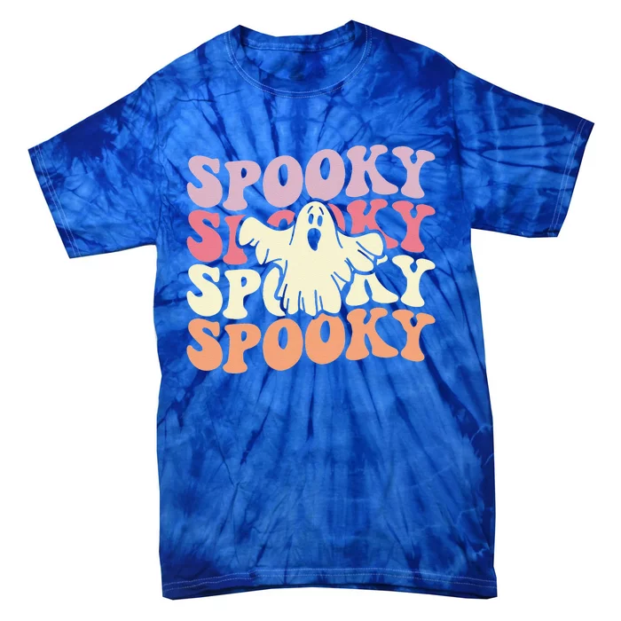 Retro Groovy Spooky Ghost Boo Halloween Costume Scary Tie-Dye T-Shirt