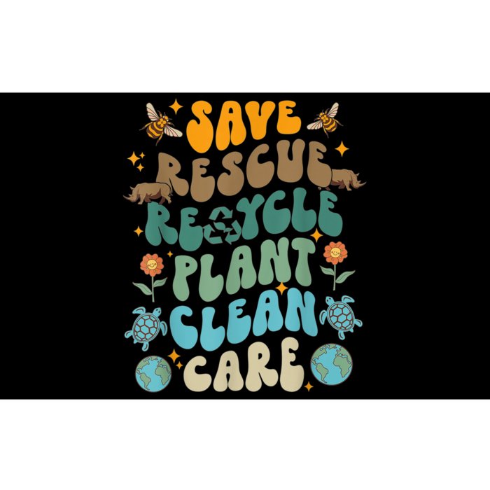 Retro Groovy Save Bees Rescue Animals Recycle Fun Earth Day Bumper Sticker