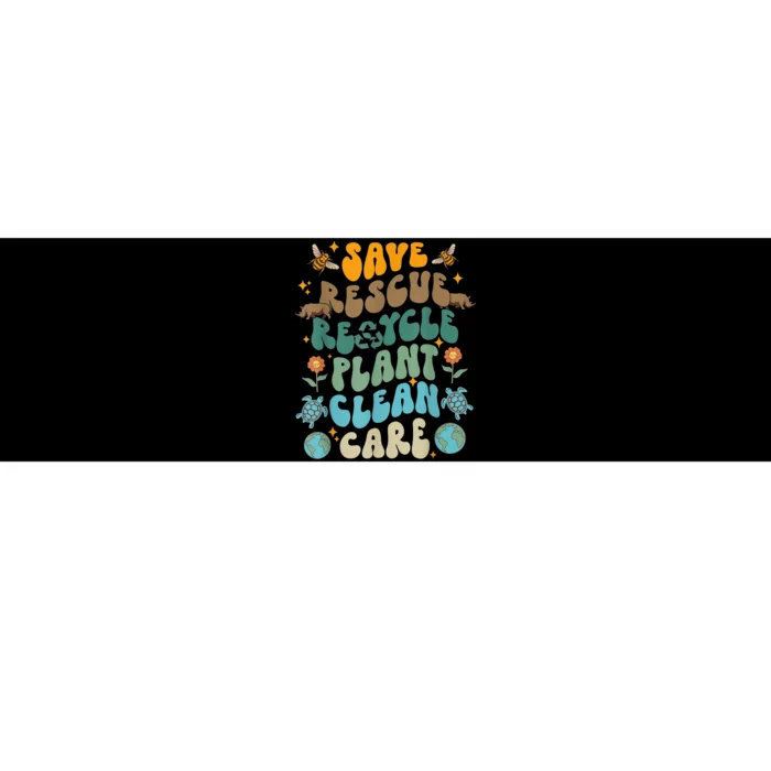 Retro Groovy Save Bees Rescue Animals Recycle Fun Earth Day Bumper Sticker