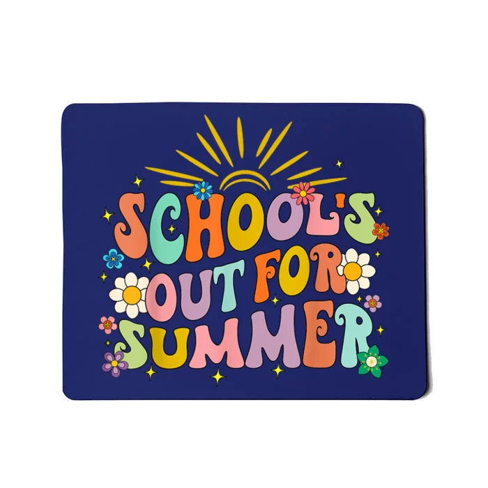 Retro Groovy Schools Out For Summer Graduation Teacher Mousepad