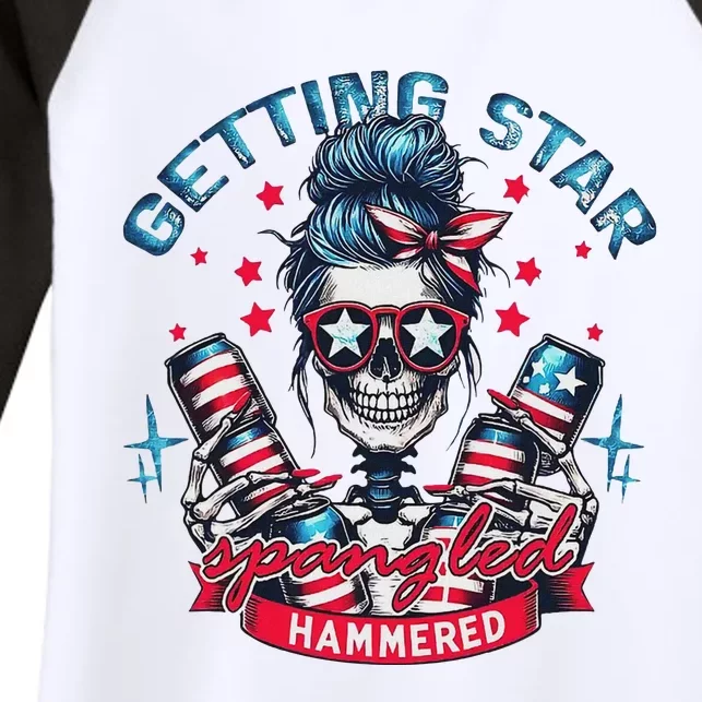 Retro Getting Star Spangled Hammered America 4th Of July Women's Tri-Blend 3/4-Sleeve Raglan Shirt