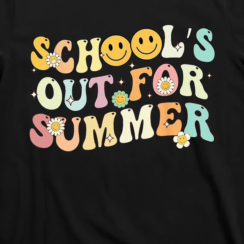 Retro Groovy School's Out For Summer Graduation Teacher T-Shirt