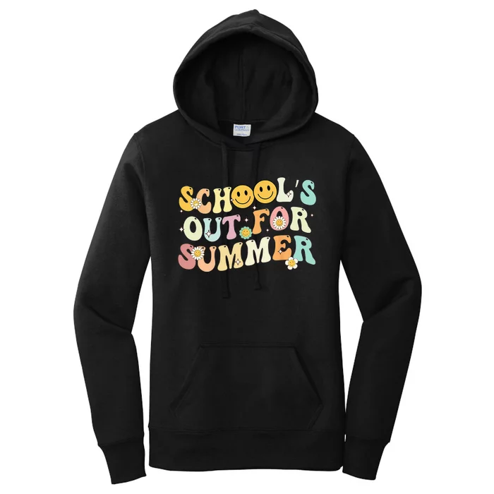 Retro Groovy School's Out For Summer Graduation Teacher Women's Pullover Hoodie