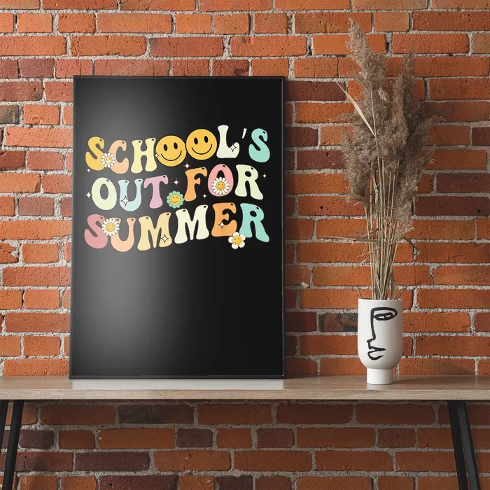 Retro Groovy School's Out For Summer Graduation Teacher Poster