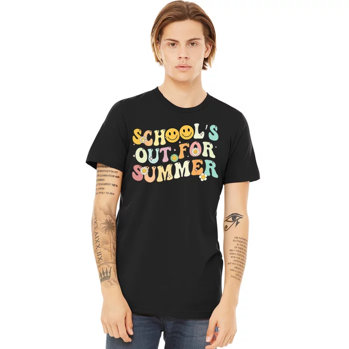 Retro Groovy School's Out For Summer Graduation Teacher Premium T-Shirt