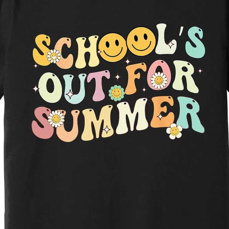 Retro Groovy School's Out For Summer Graduation Teacher Premium T-Shirt