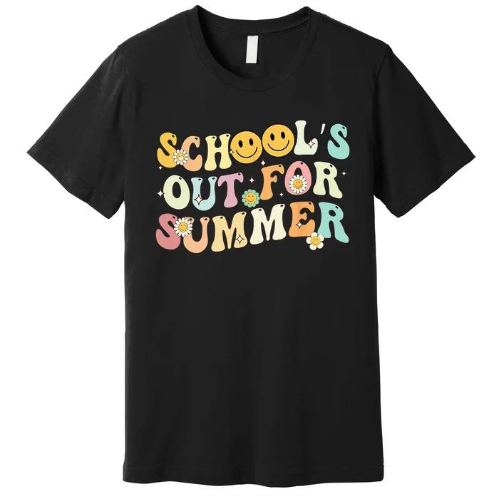 Retro Groovy School's Out For Summer Graduation Teacher Premium T-Shirt