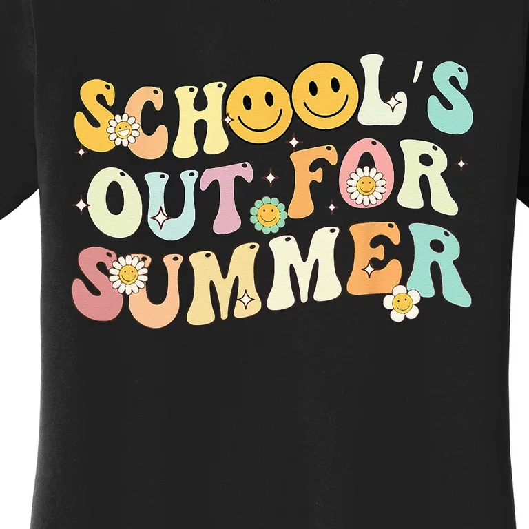 Retro Groovy School's Out For Summer Graduation Teacher Women's T-Shirt