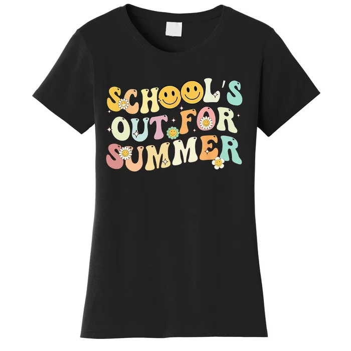 Retro Groovy School's Out For Summer Graduation Teacher Women's T-Shirt