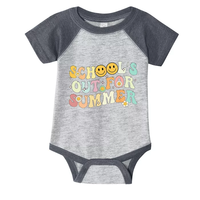 Retro Groovy School's Out For Summer Graduation Teacher Infant Baby Jersey Bodysuit