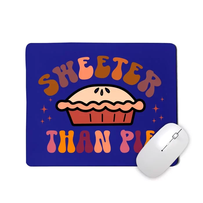 Retro Groovy Sweeter Than Pie Pumpkin Autumn Fall Thankful Gift Mousepad