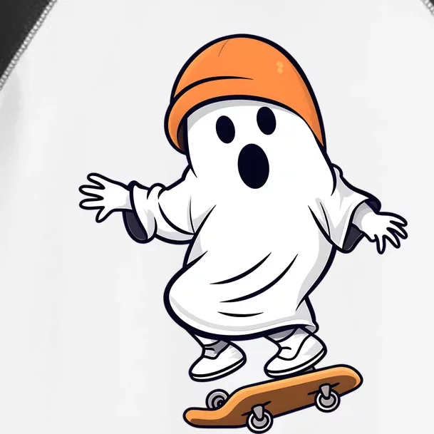 Retro Ghost Skateboard Skateboarding Halloween Spooky Season Great Gift Toddler Fine Jersey T-Shirt