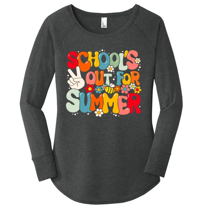 Retro Groovy School's Out For Summer Graduation Teacher Women's Perfect Tri Tunic Long Sleeve Shirt