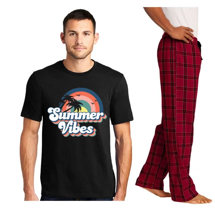 Retro Groovy Summer Vibes Summer Vacation Pajama Set