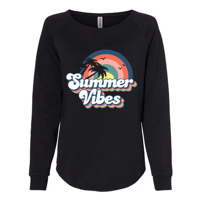 Retro Groovy Summer Vibes Summer Vacation Womens California Wash Sweatshirt